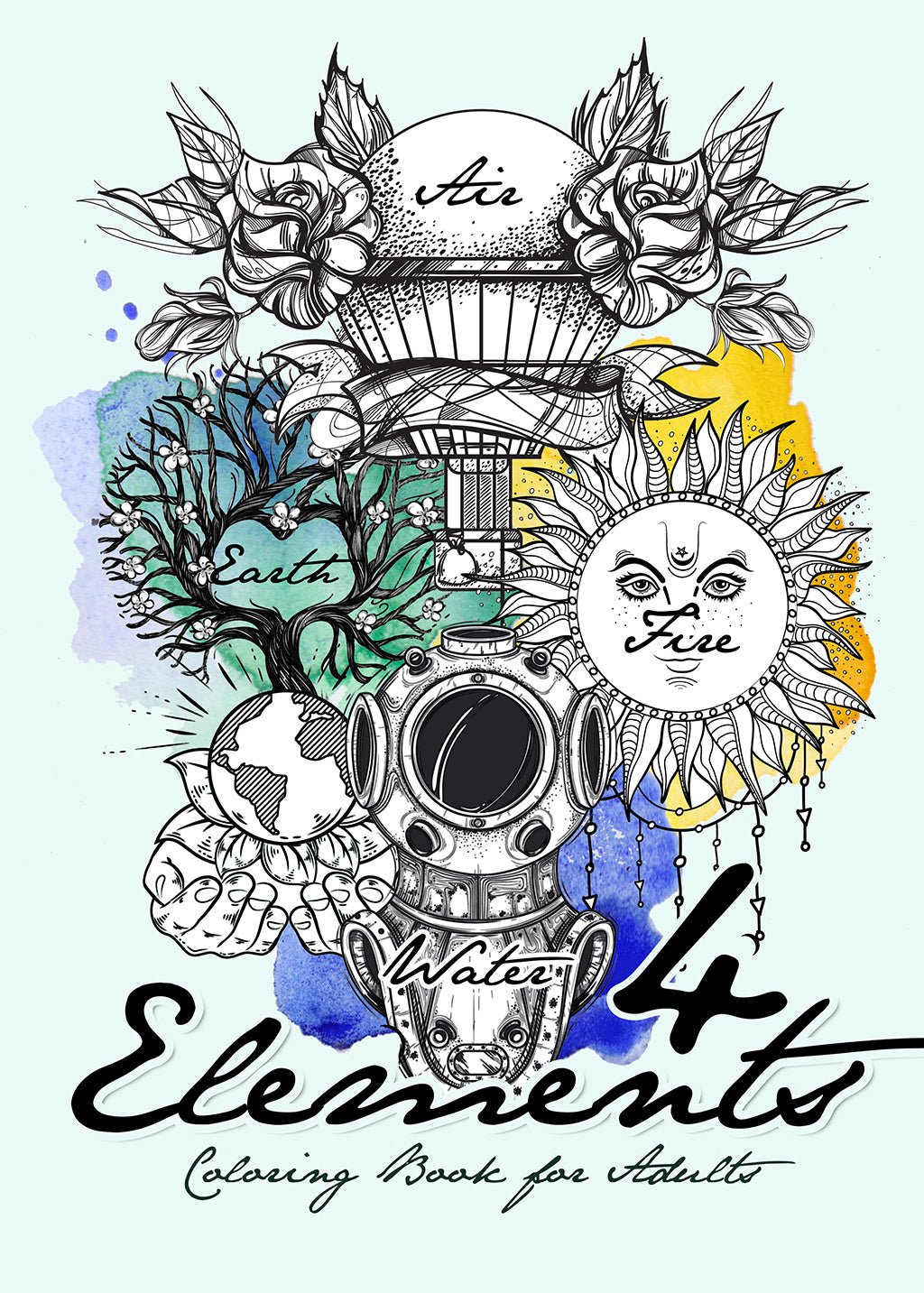 4 Elements Coloring Book for Adults (Printbook) - Monsoon Publishing USA