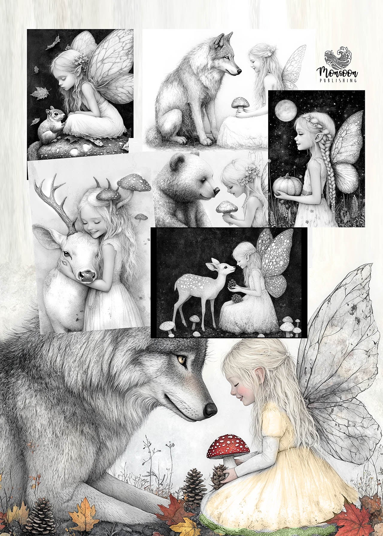 autumn coloring book for adults fairies coloring monsoon publishing