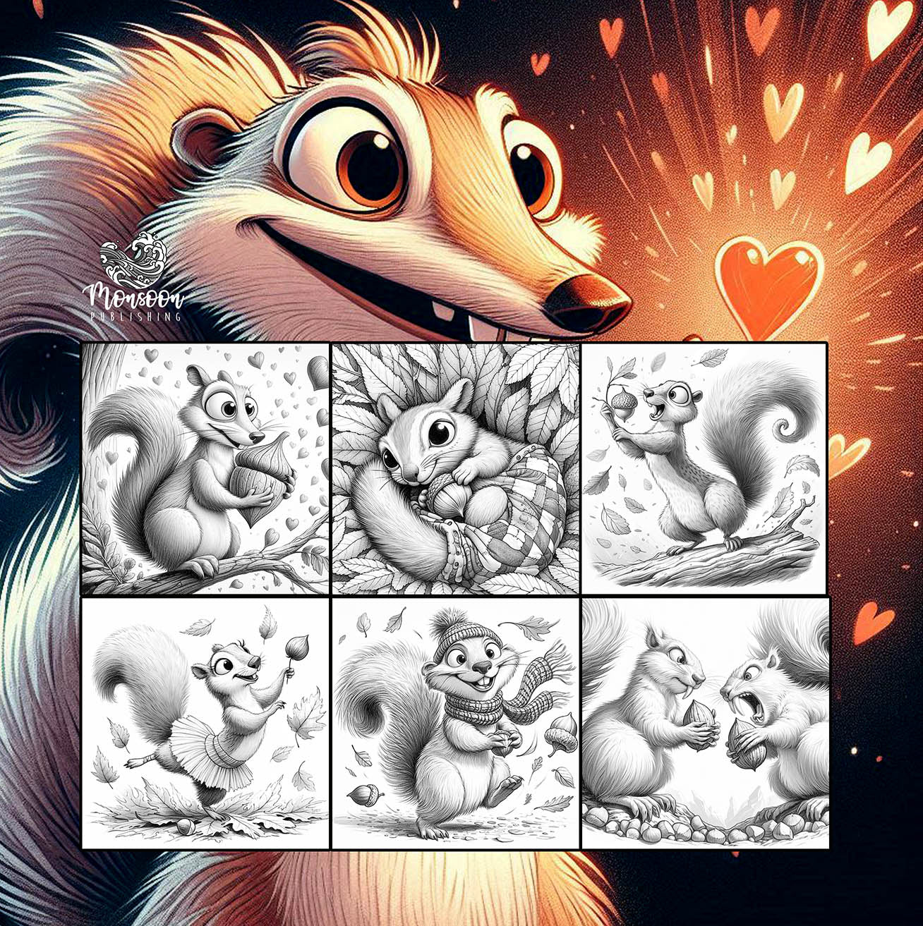 Autumn Squirrels Coloring Book 2 (Printbook)