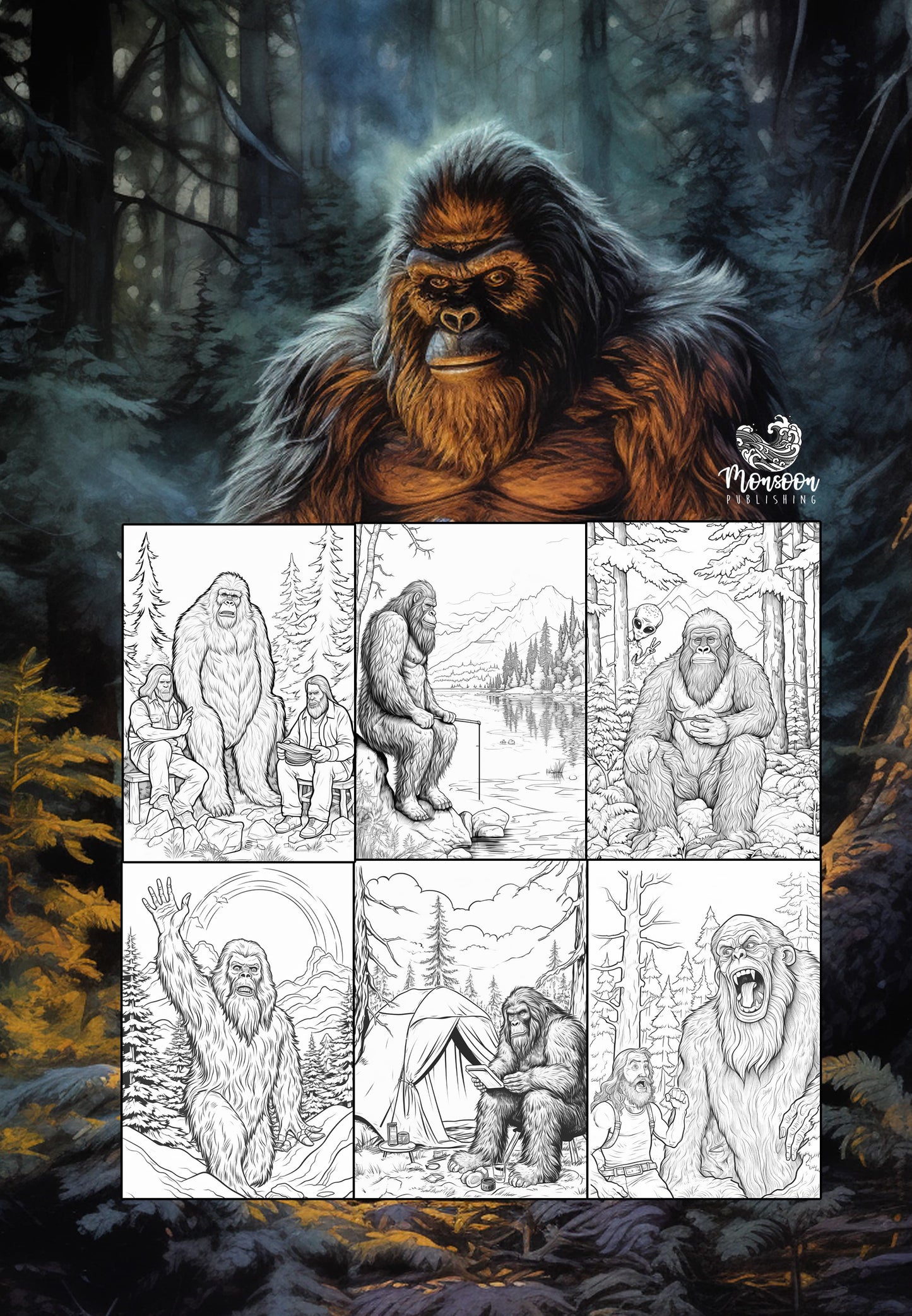 Bigfoot Coloring Book for Adults (Printbook)