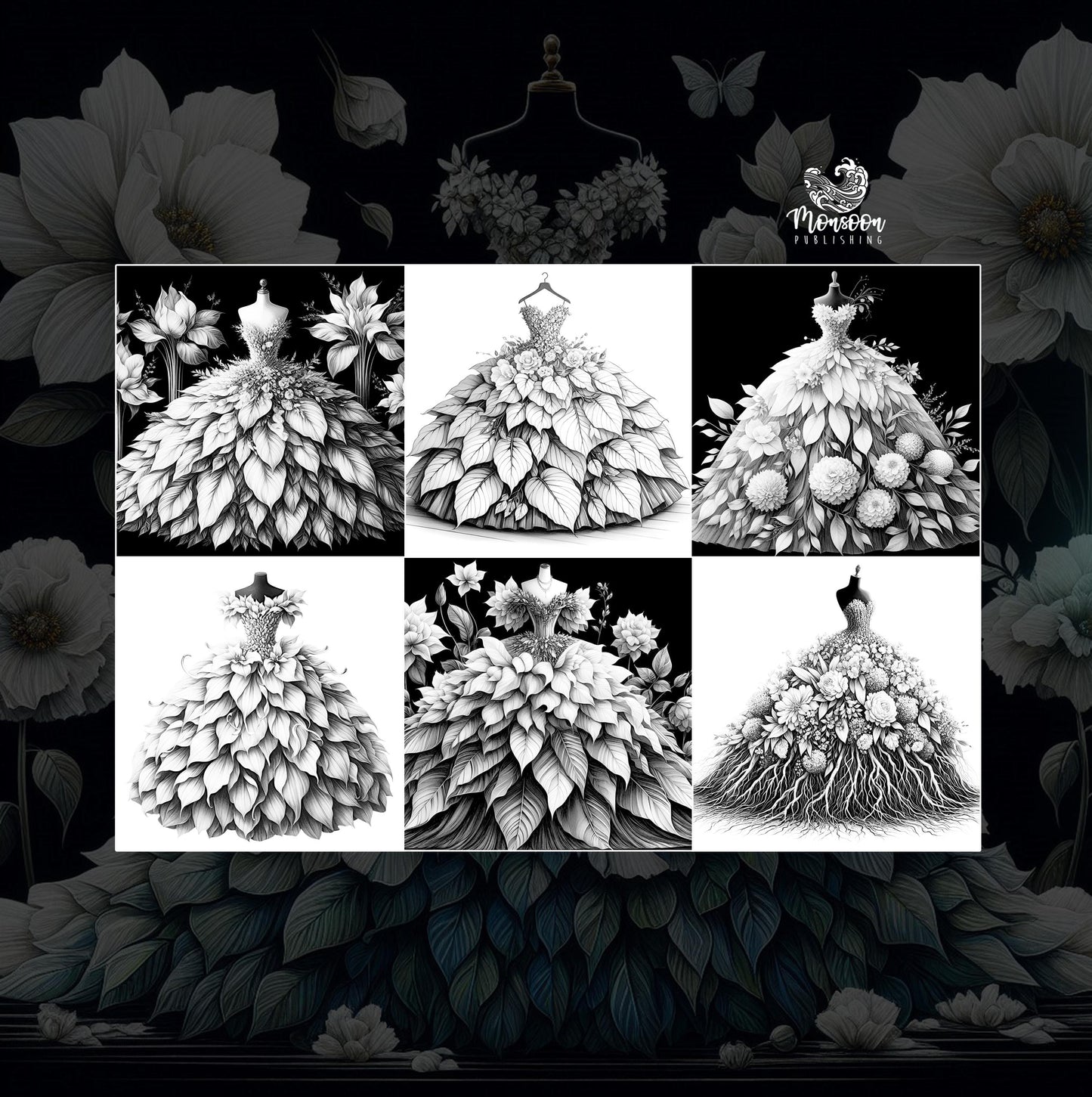 flower dresses coloring book monsoon publishing