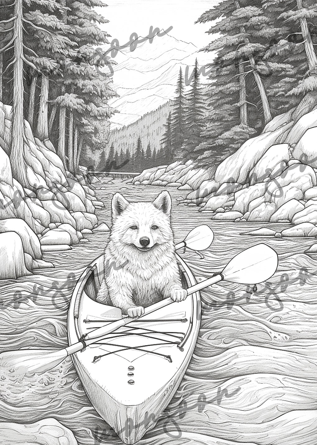 Camping Adventures Coloring Book Grayscale (Digital) - Monsoon Publishing USA