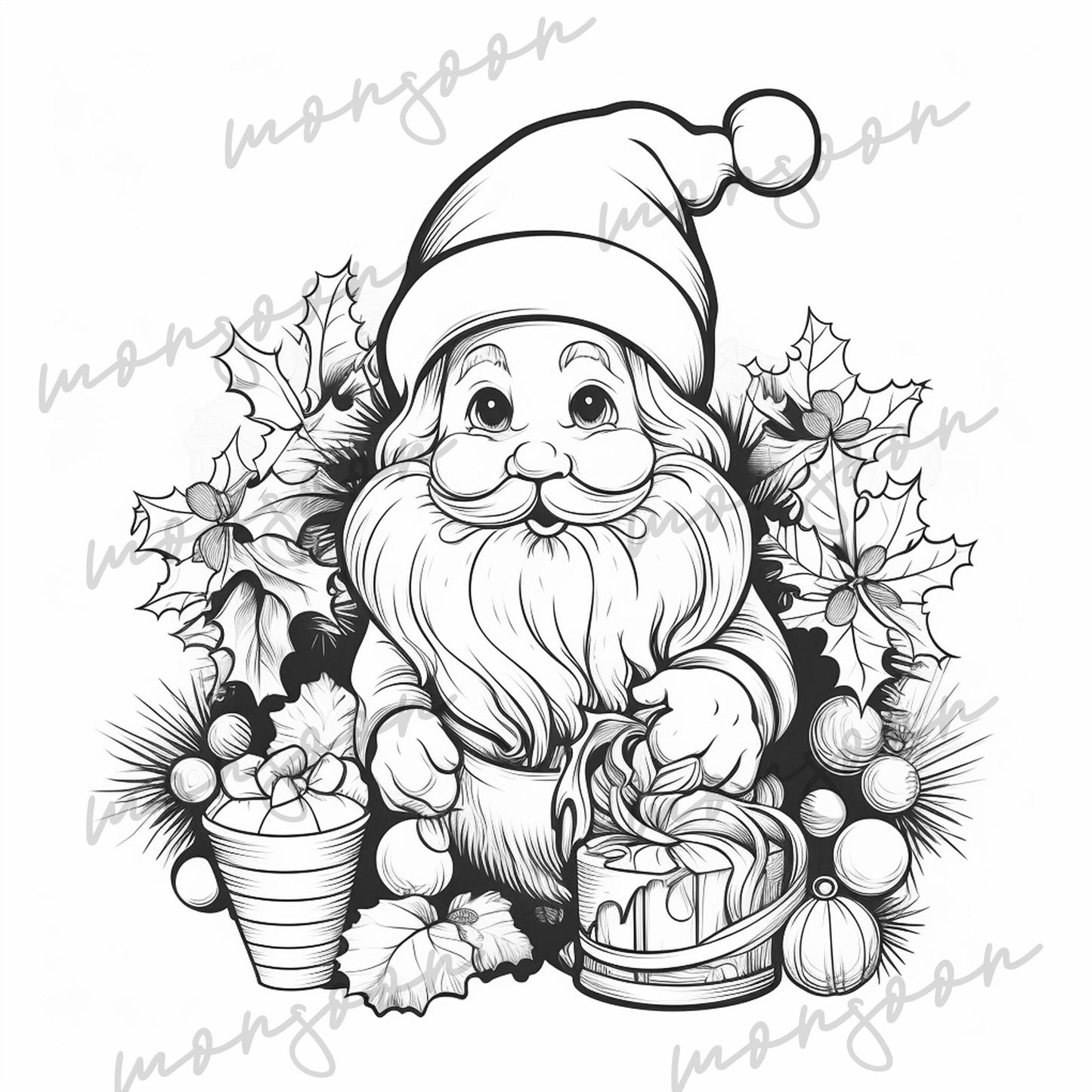 Christmas Gnomes Coloring Book for Adults (Printbook) - Monsoon Publishing USA
