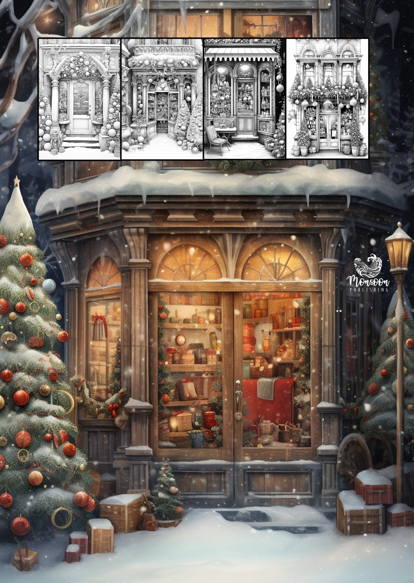 Christmas Stores Coloring Book for Adults (Printbook) - Monsoon Publishing USA