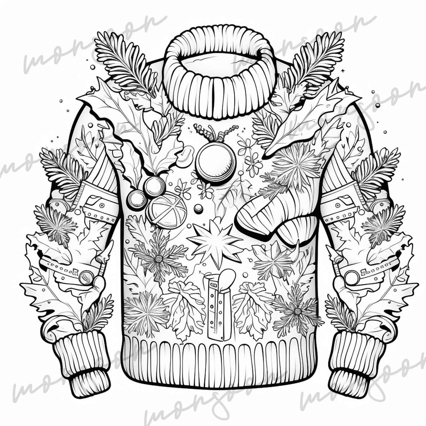 Christmas Sweater Coloring Book for Adults (Printbook) - Monsoon Publishing USA