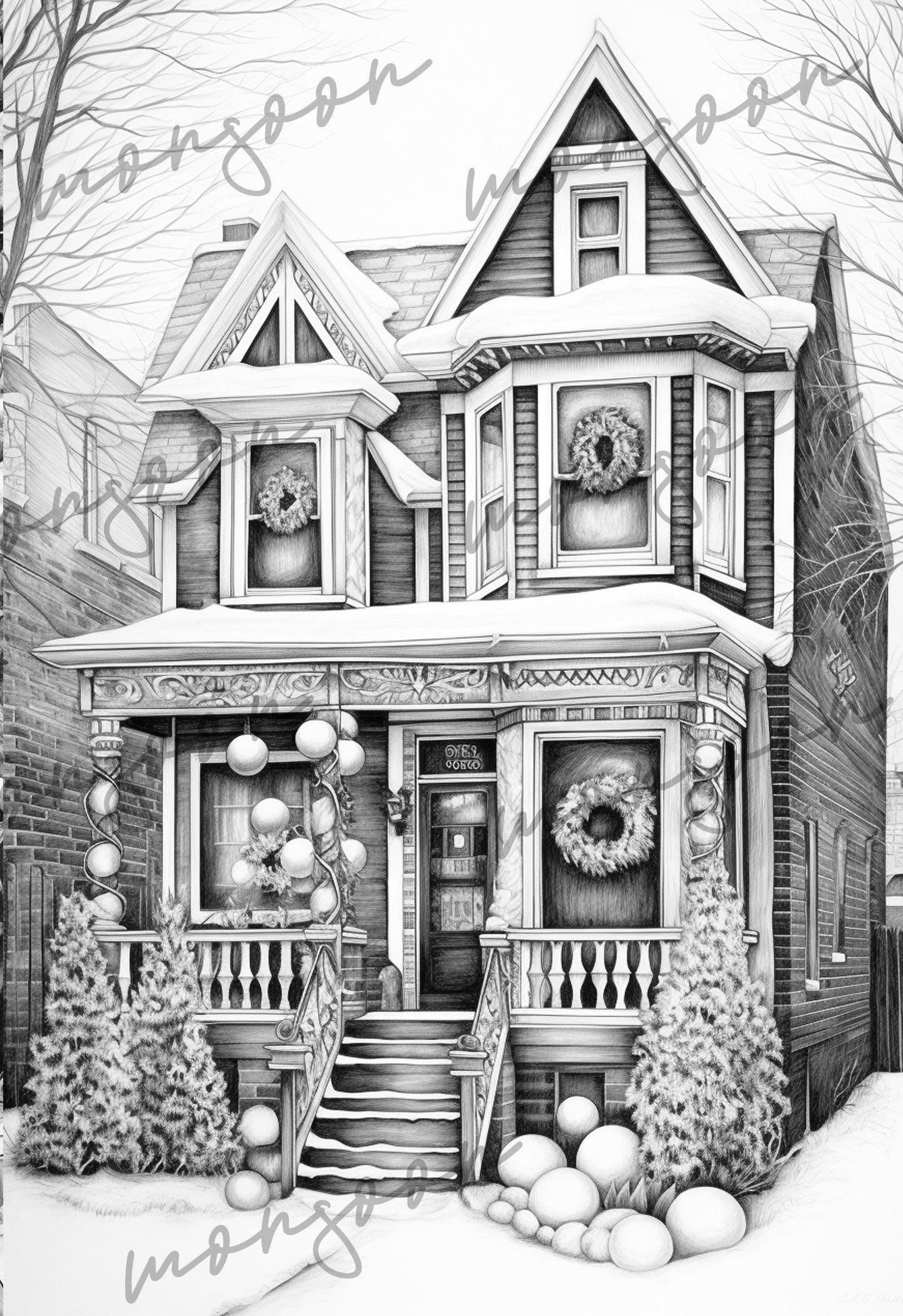 christmas decoration coloring book