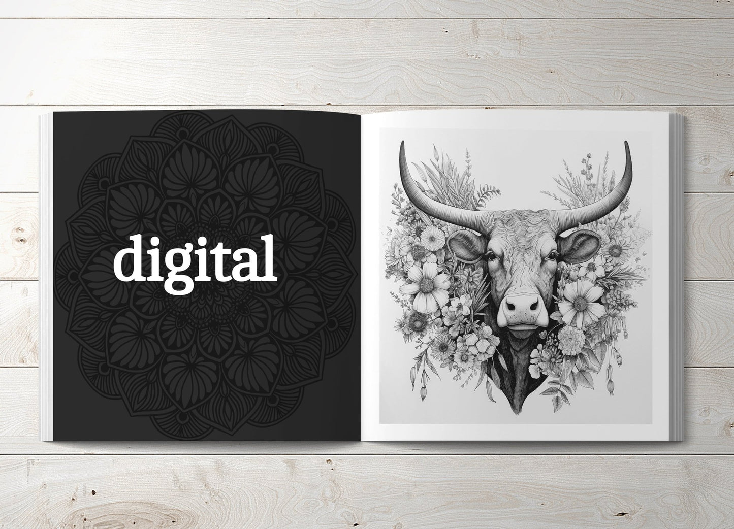 Cows Coloring Book Grayscale (Digital) - Monsoon Publishing USA