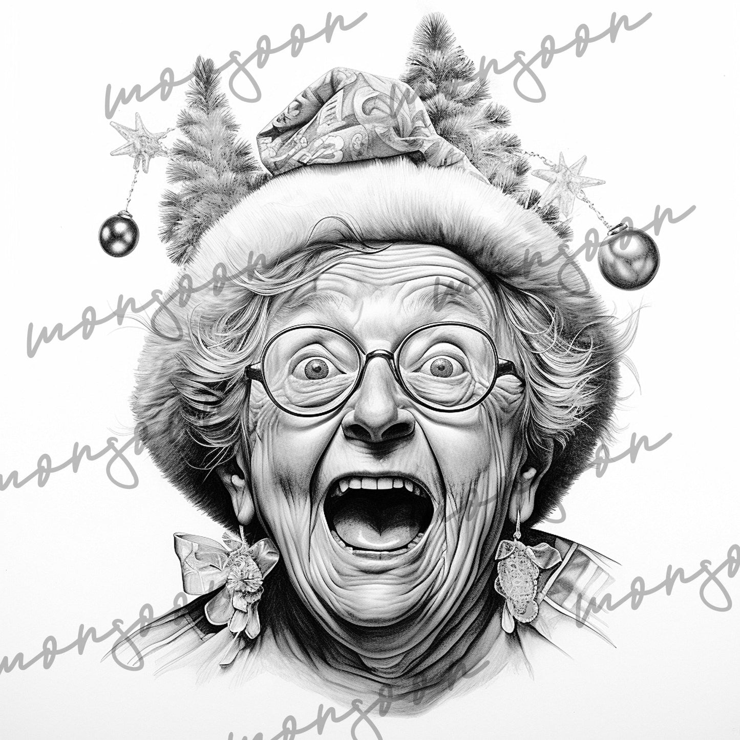 Crazy Grandma on Christmas Coloring Book (Printbook) - Monsoon Publishing USA