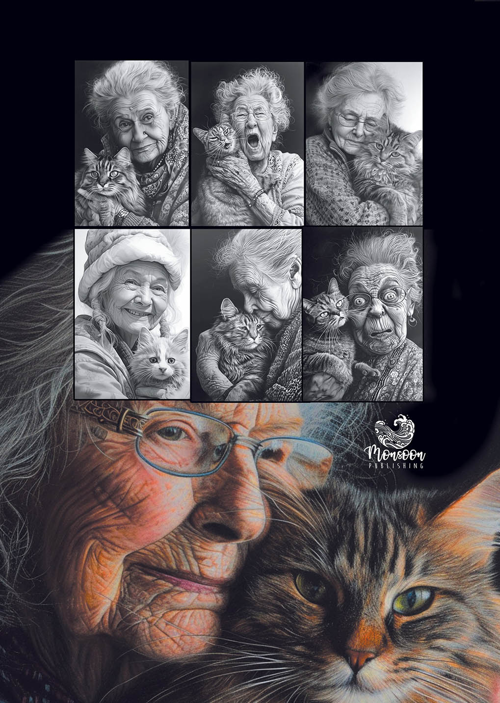 grandma cats coloring book monsoon publishing