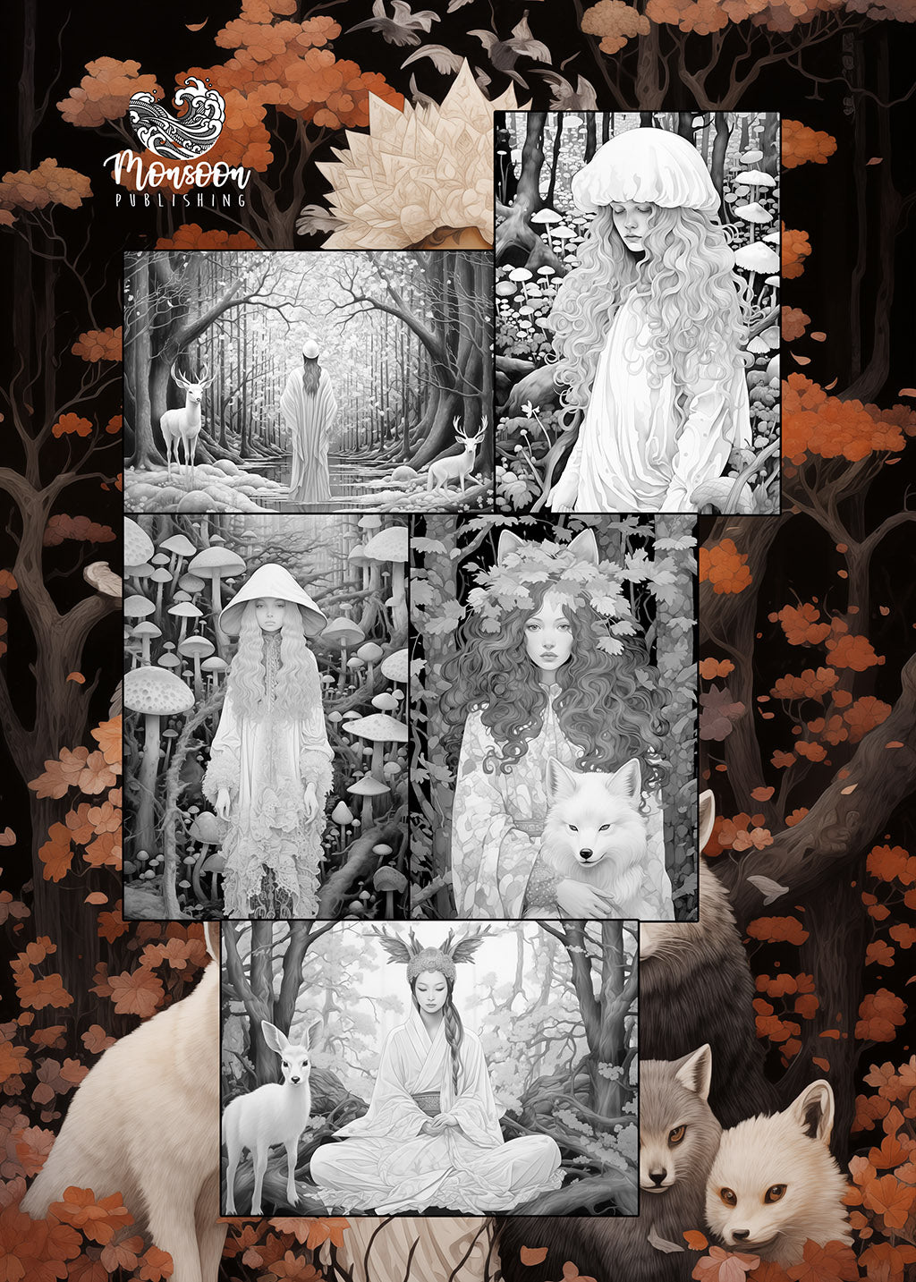 dark forest coloring book autumn monsoon publishing usa