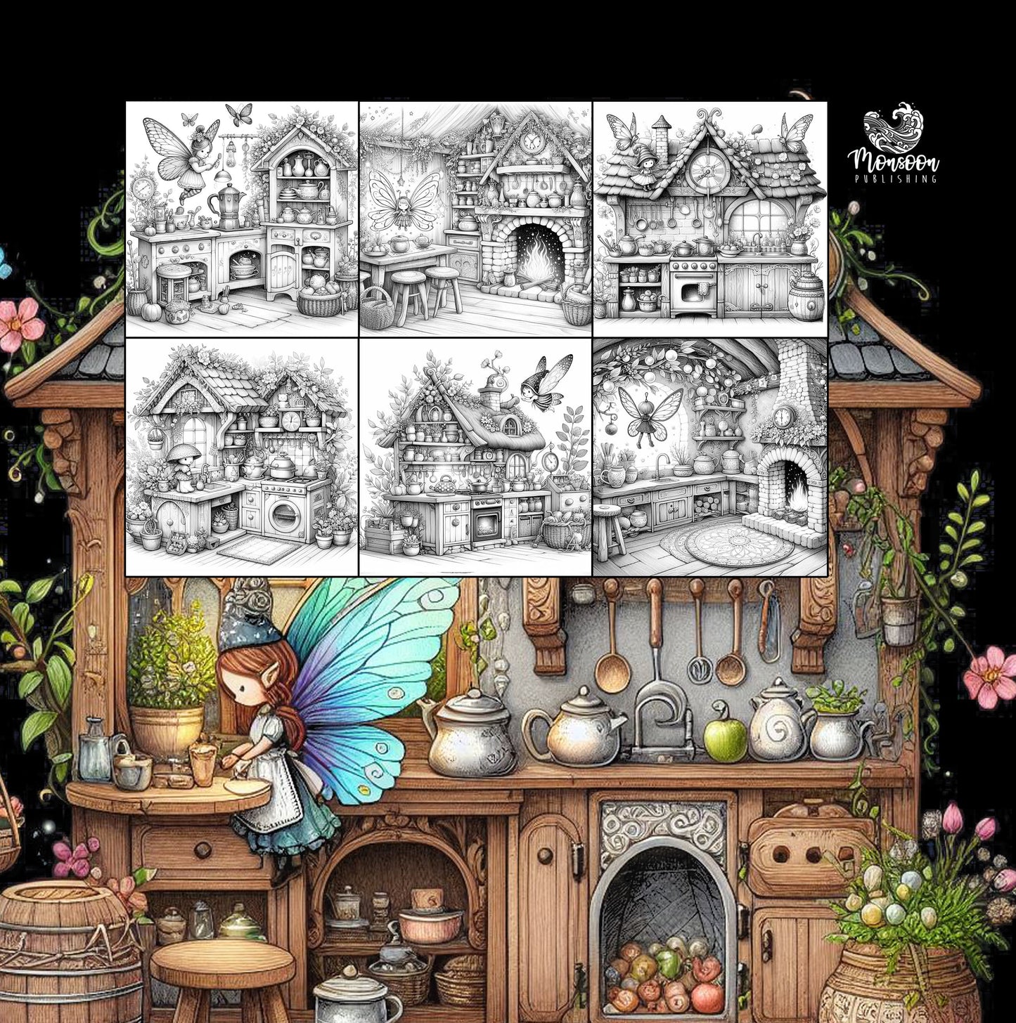 fairy kitchen coloring book monsoon publishing