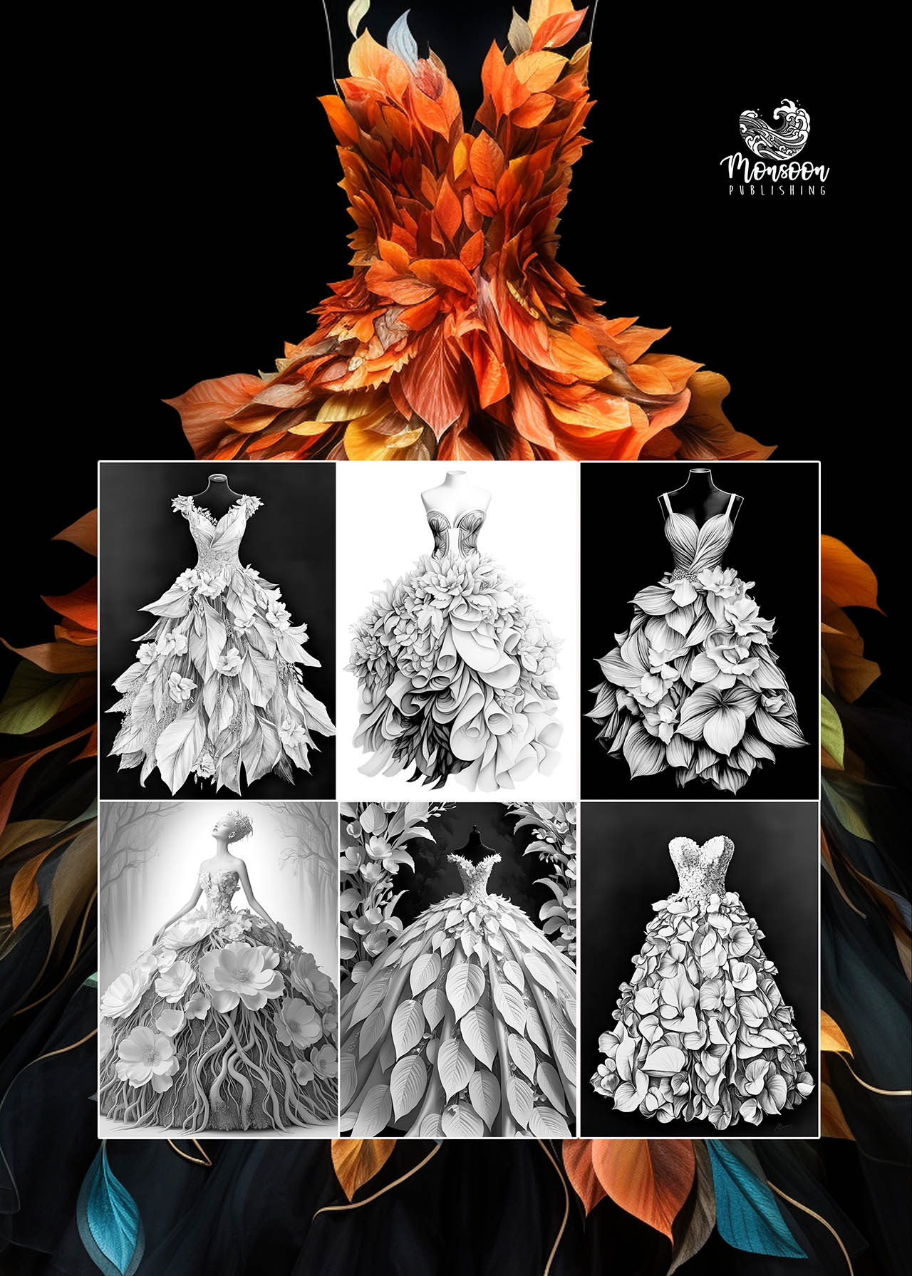 flower dresses coloring book monsoon publishing