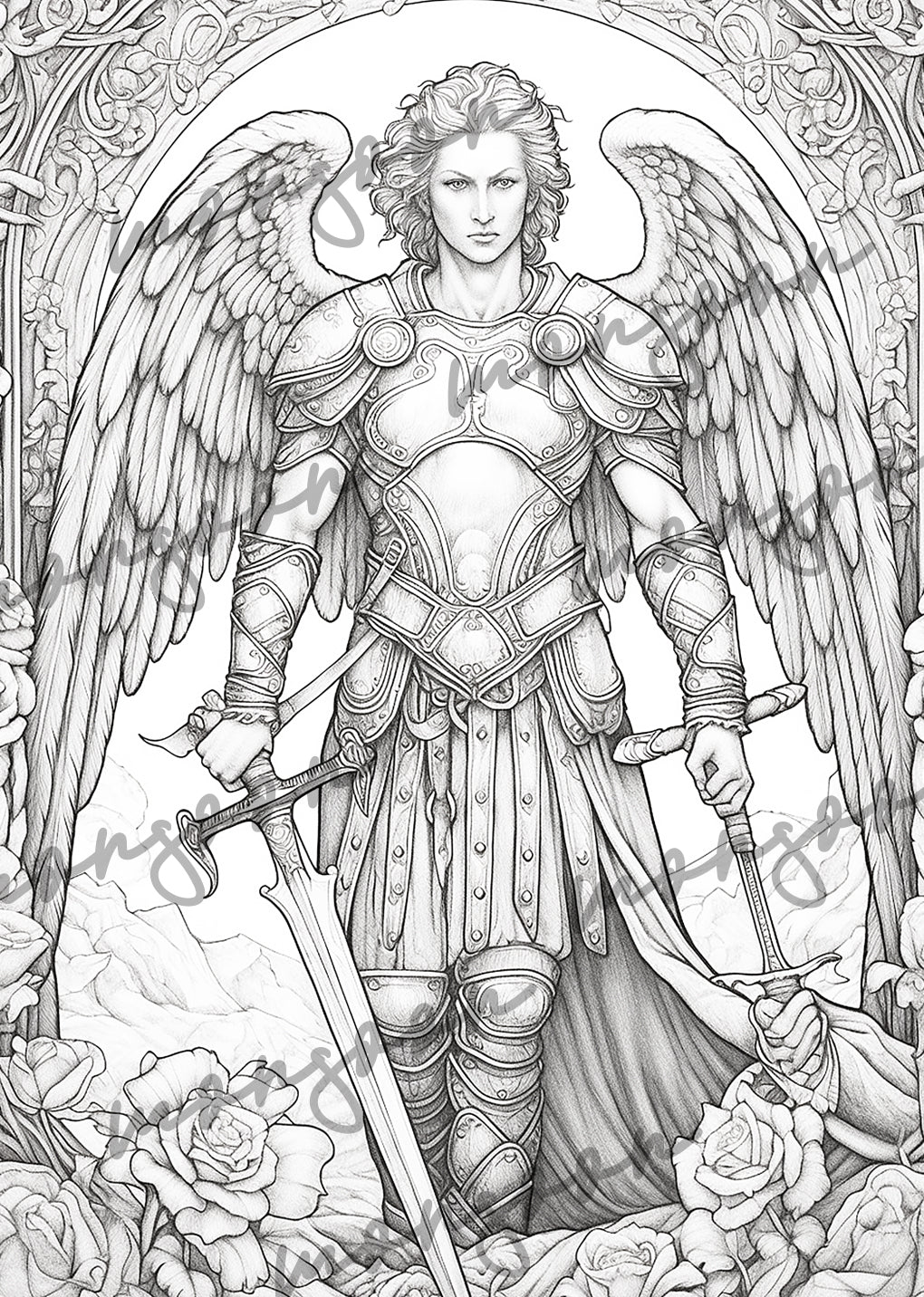 Guardian Angel Coloring Book Grayscale (Printbook) - Monsoon Publishing USA