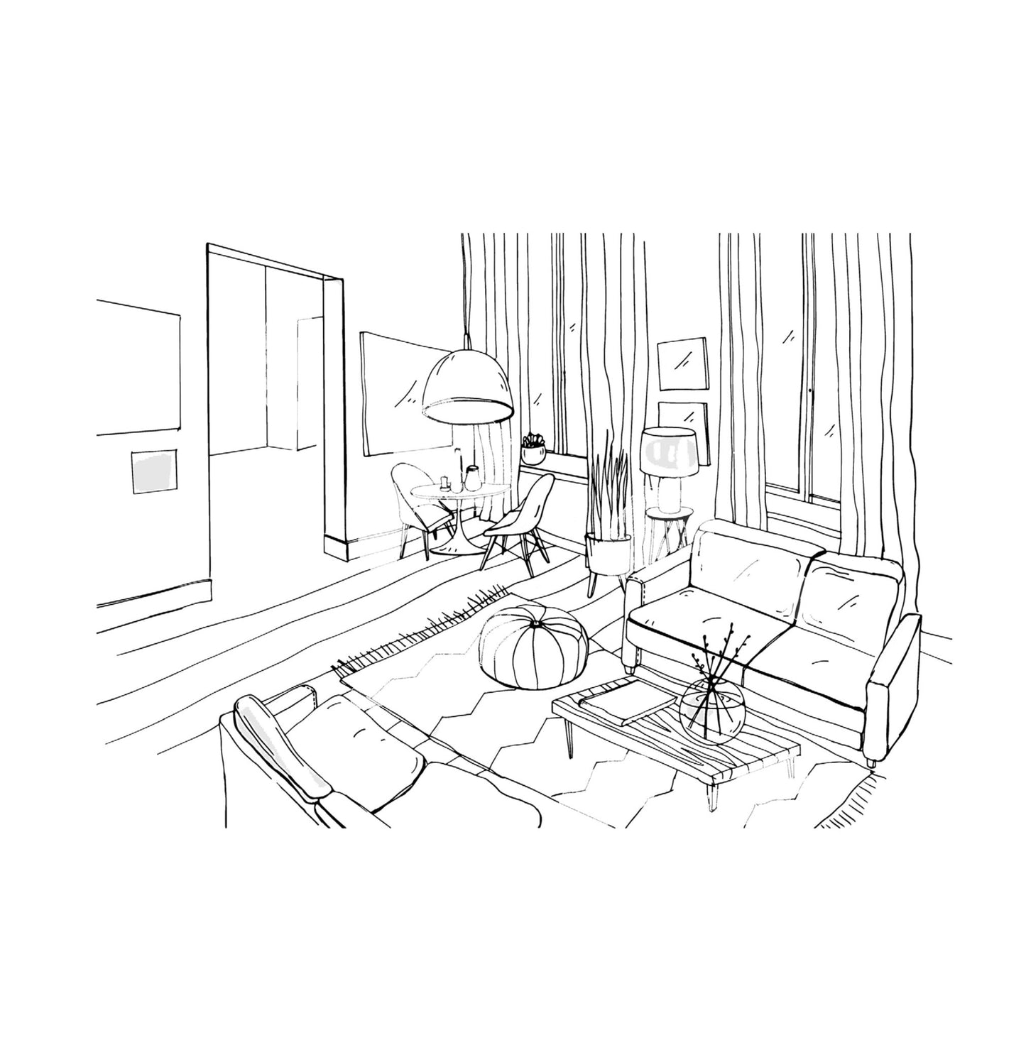 Interior Coloring Book for Adults (Digital) - Monsoon Publishing USA