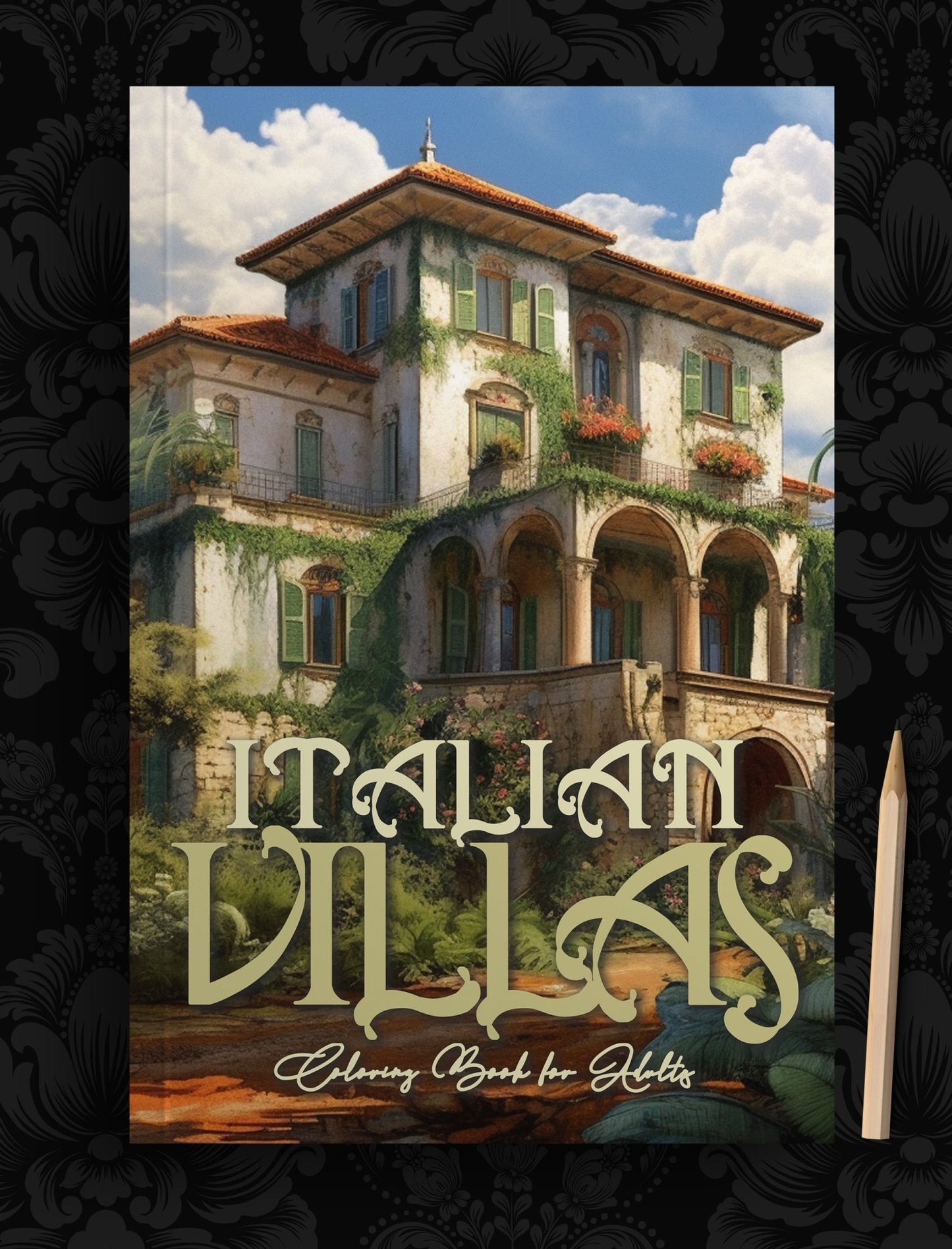 Italian Villas Coloring Book Grayscale (Printbook) - Monsoon Publishing USA