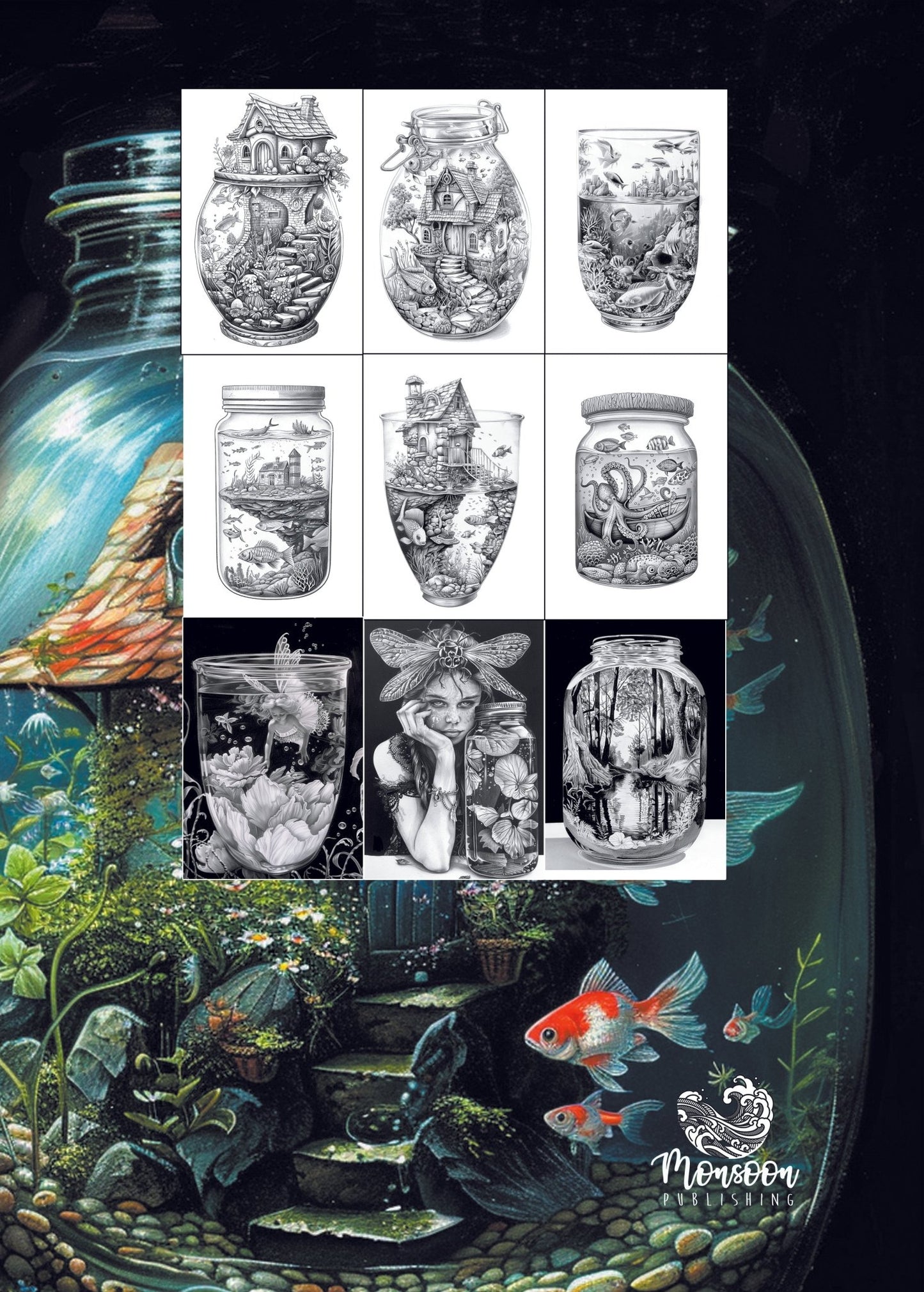 Jars in Wonderland under Water Coloring Book (Digital) - Monsoon Publishing USA