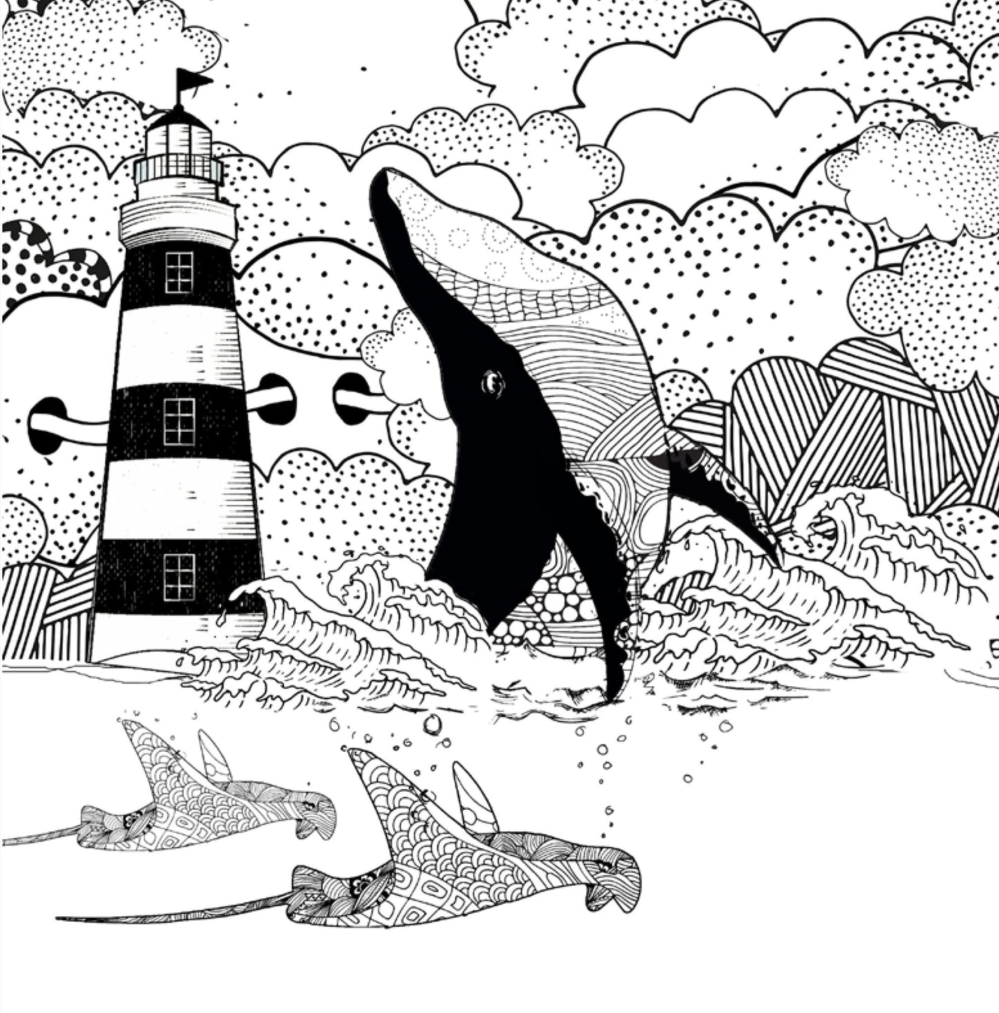 Lighthouses Coloring Book for Adults (Digital) - Monsoon Publishing USA