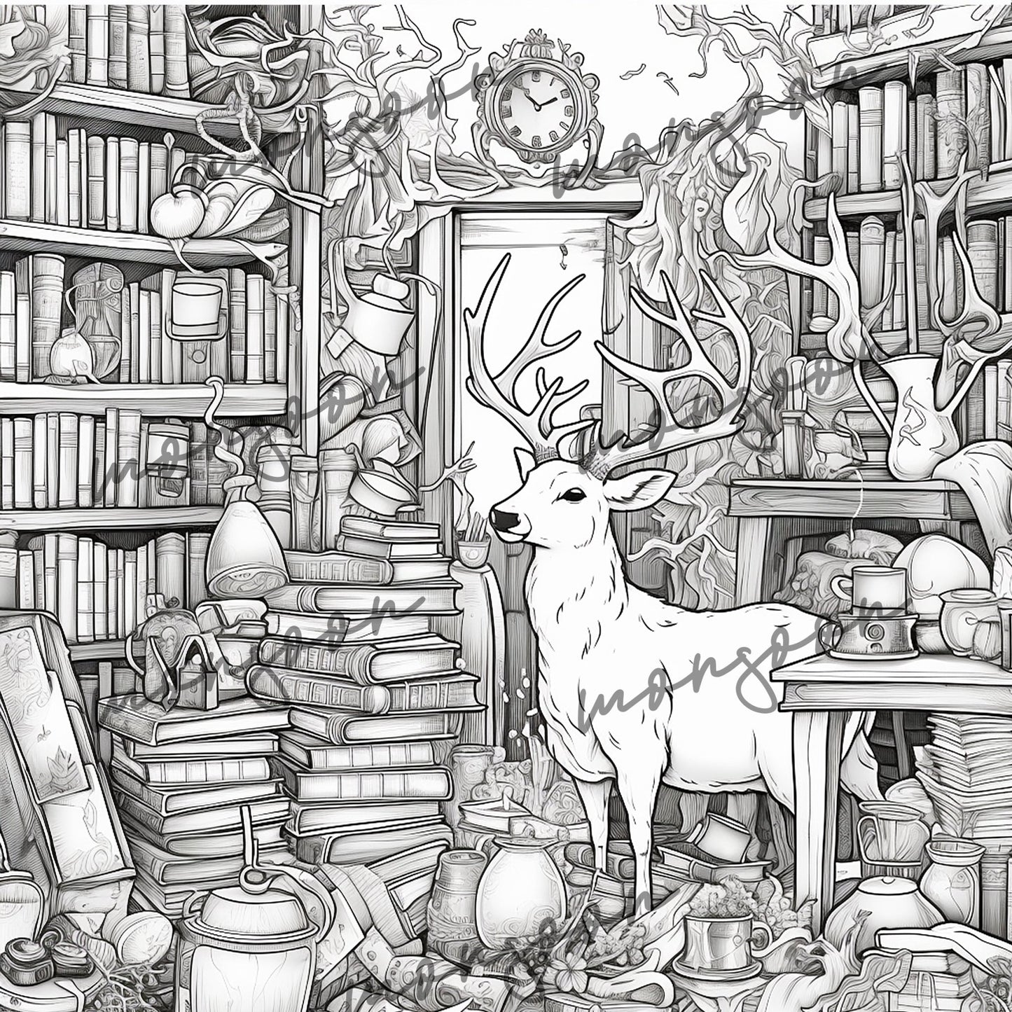 Magic Shop Grayscale Coloring Book (Printbook) - Monsoon Publishing USA