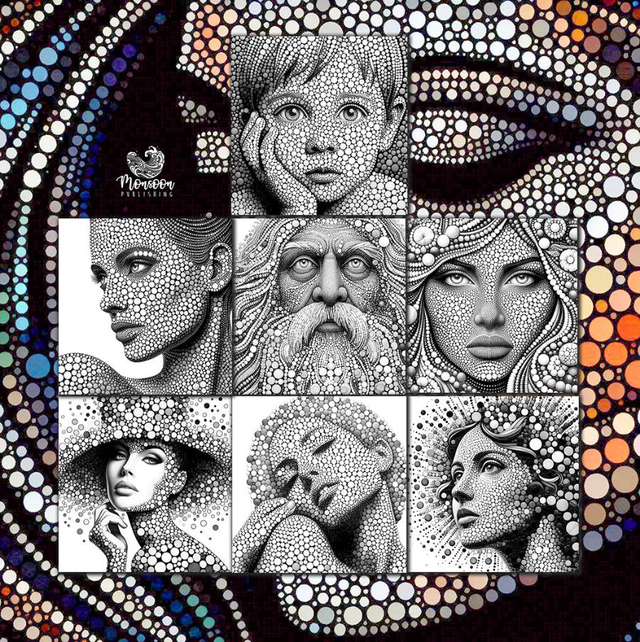 mosaic portrait coloring book monsoon publishing