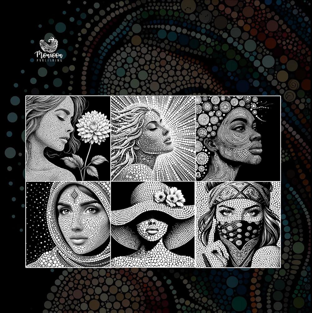 mosaic portraits coloring book monsoon publishing