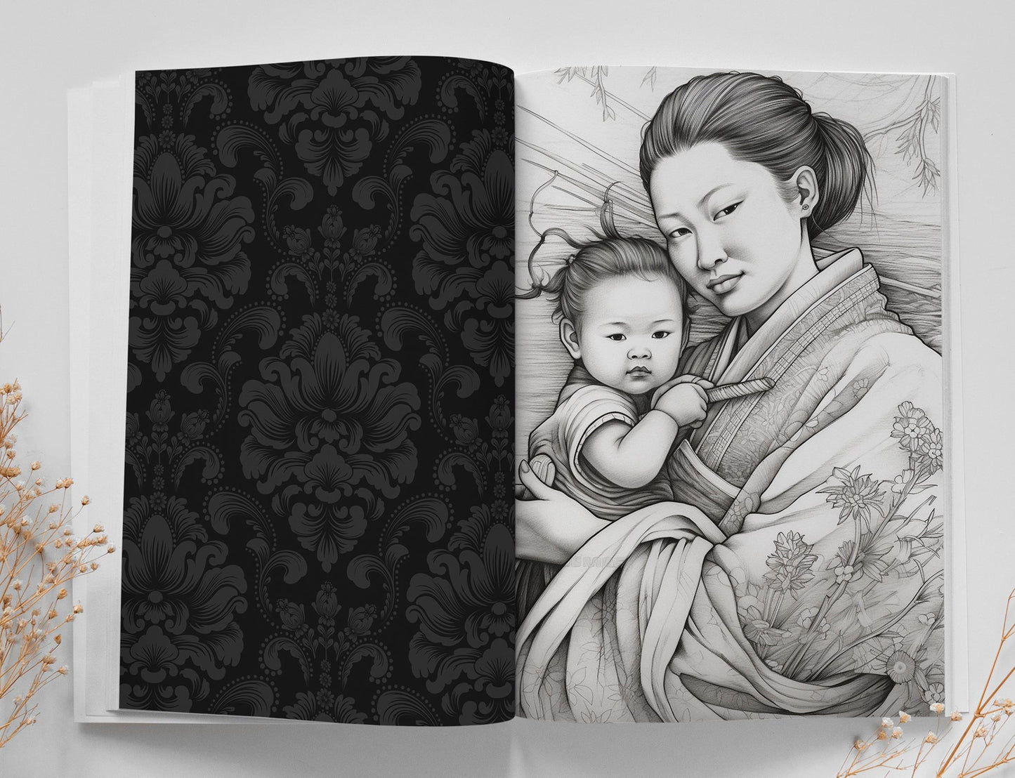 Mothers Coloring Book Grayscale (Digital) - Monsoon Publishing USA