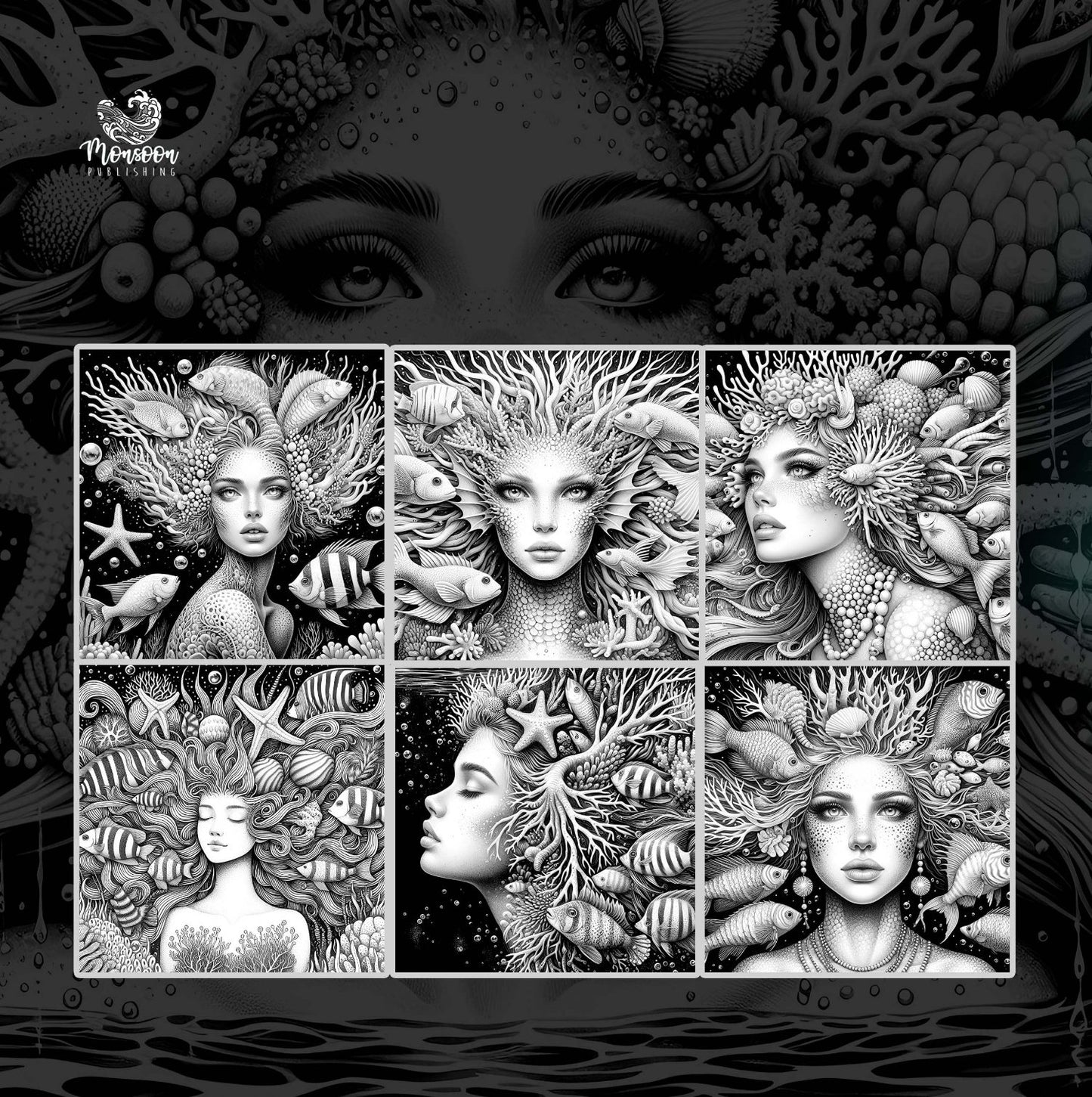 ocean goddess ocean coloring book monsoon publishing