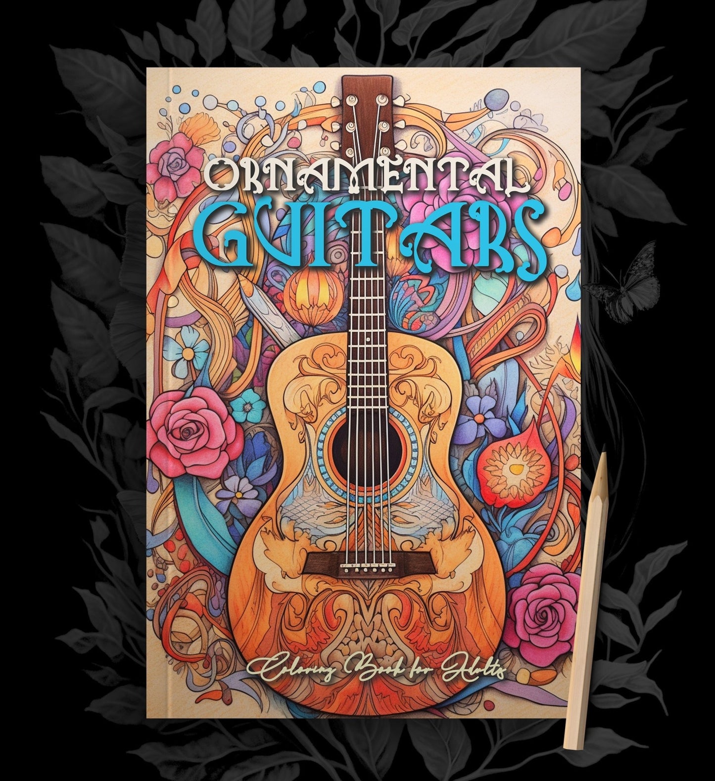 Ornamental Guitars Coloring Book Grayscale (Digital) - Monsoon Publishing USA
