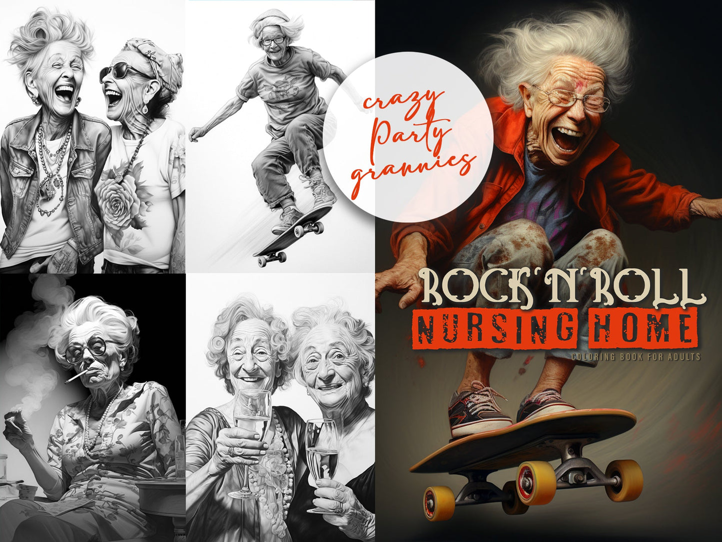 Rock n Roll Nursing Home Coloring Book (Printbook) - Monsoon Publishing USA