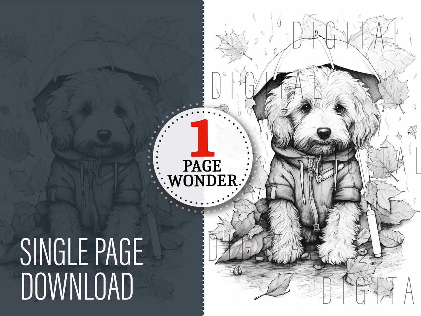 autumn dog coloring page monsoon publishing