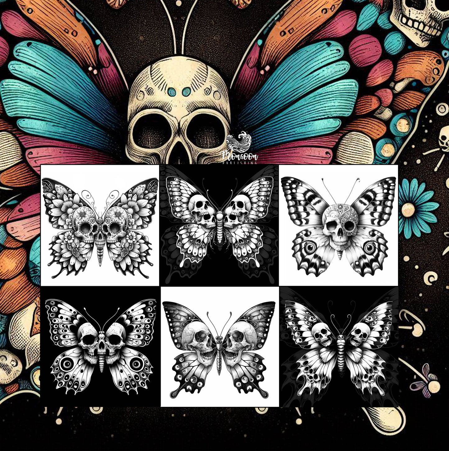 Skull Butterflies Coloring Book (Printbook)