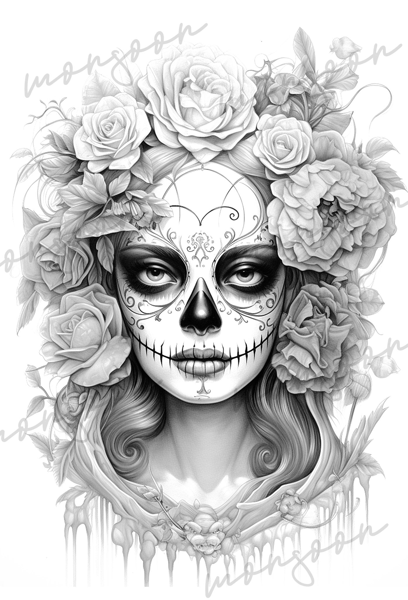 Sugar Skulls Catrinas Coloring Book (Printbook) - Monsoon Publishing USA