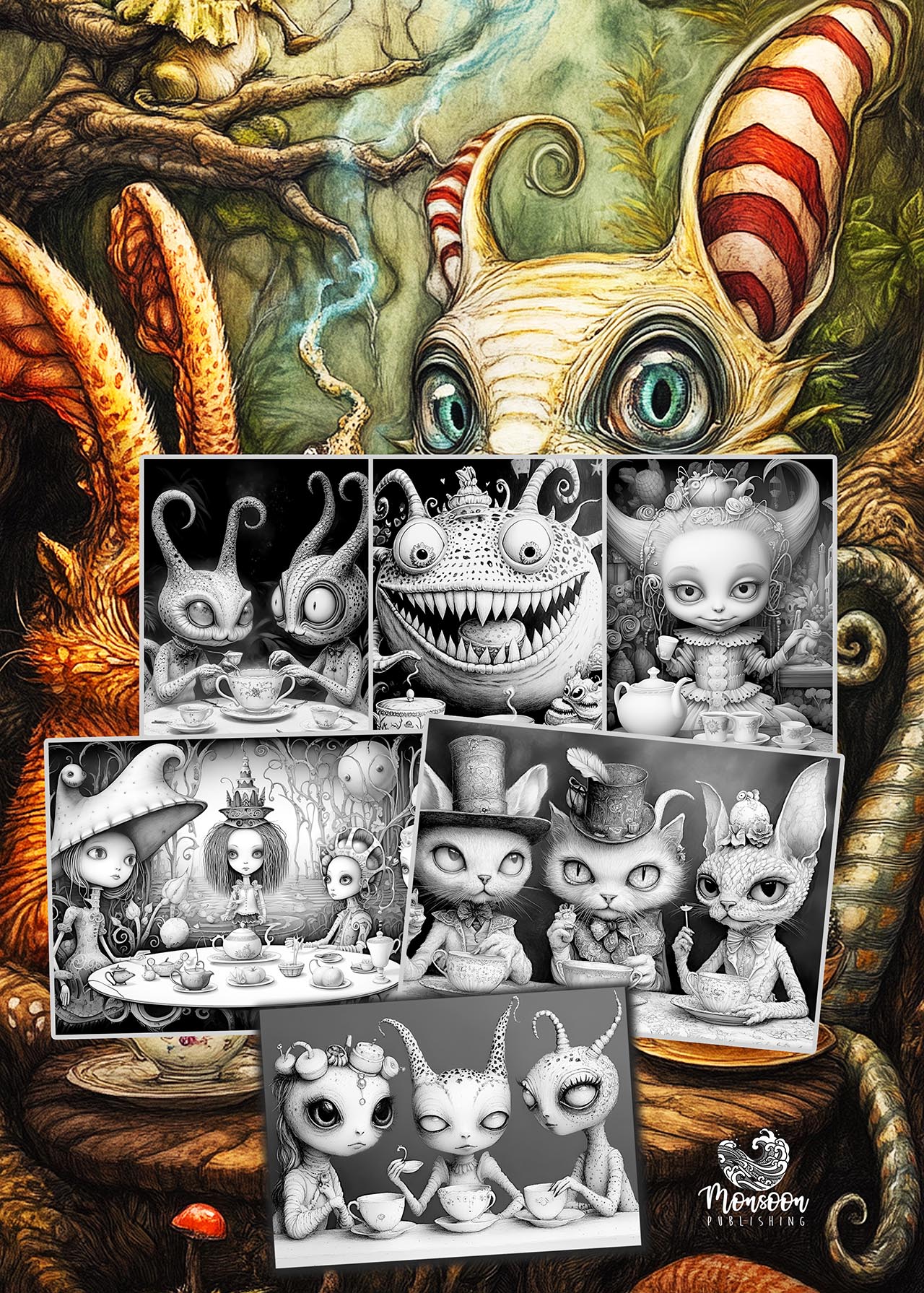 whimsical coloring book creatures monsoon publishing