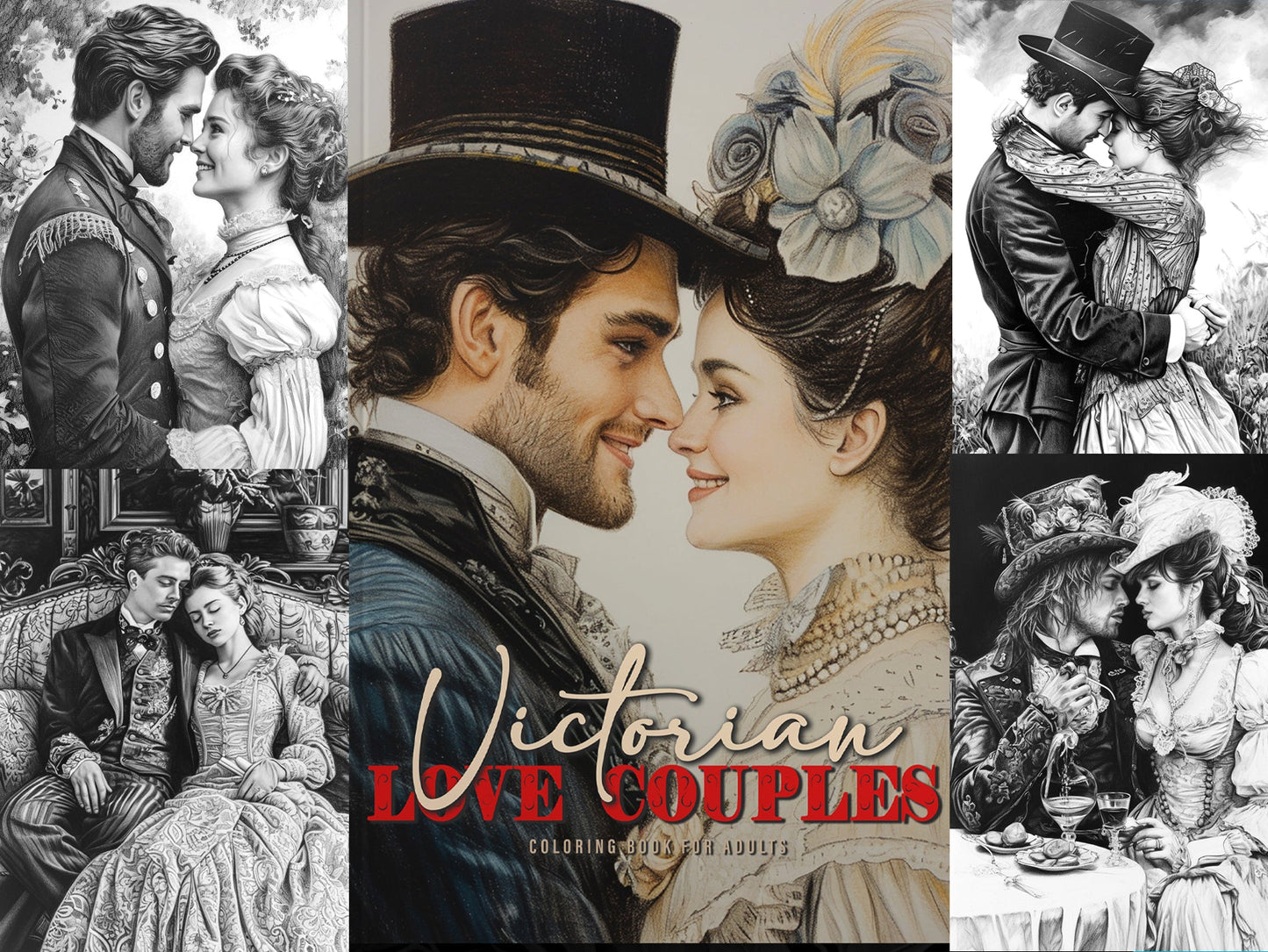 Victorian Love Couples Coloring Book (Printbook) - Monsoon Publishing USA