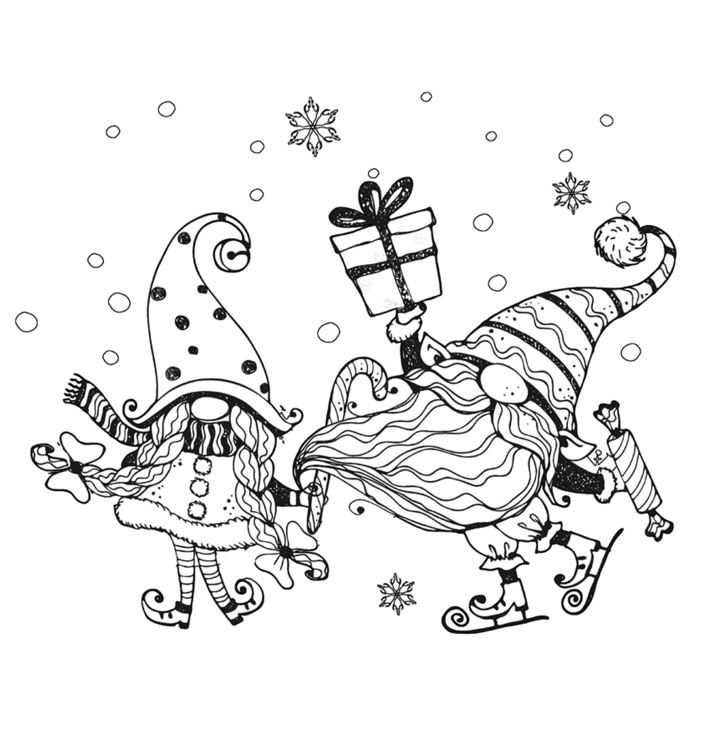 Winter Gnomes Coloring Book for Adults (Digital) - Monsoon Publishing USA