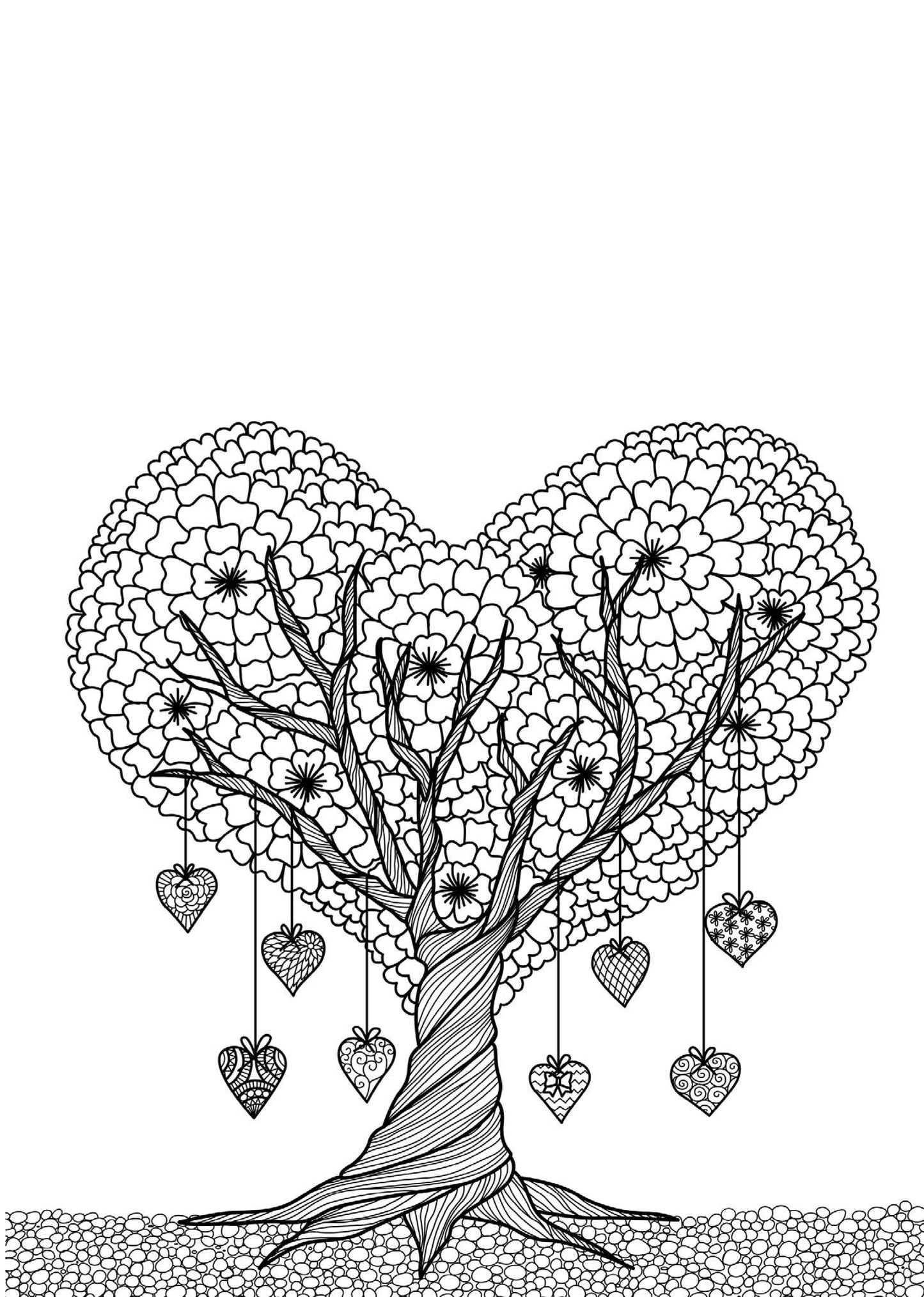 trees coloring book for adults