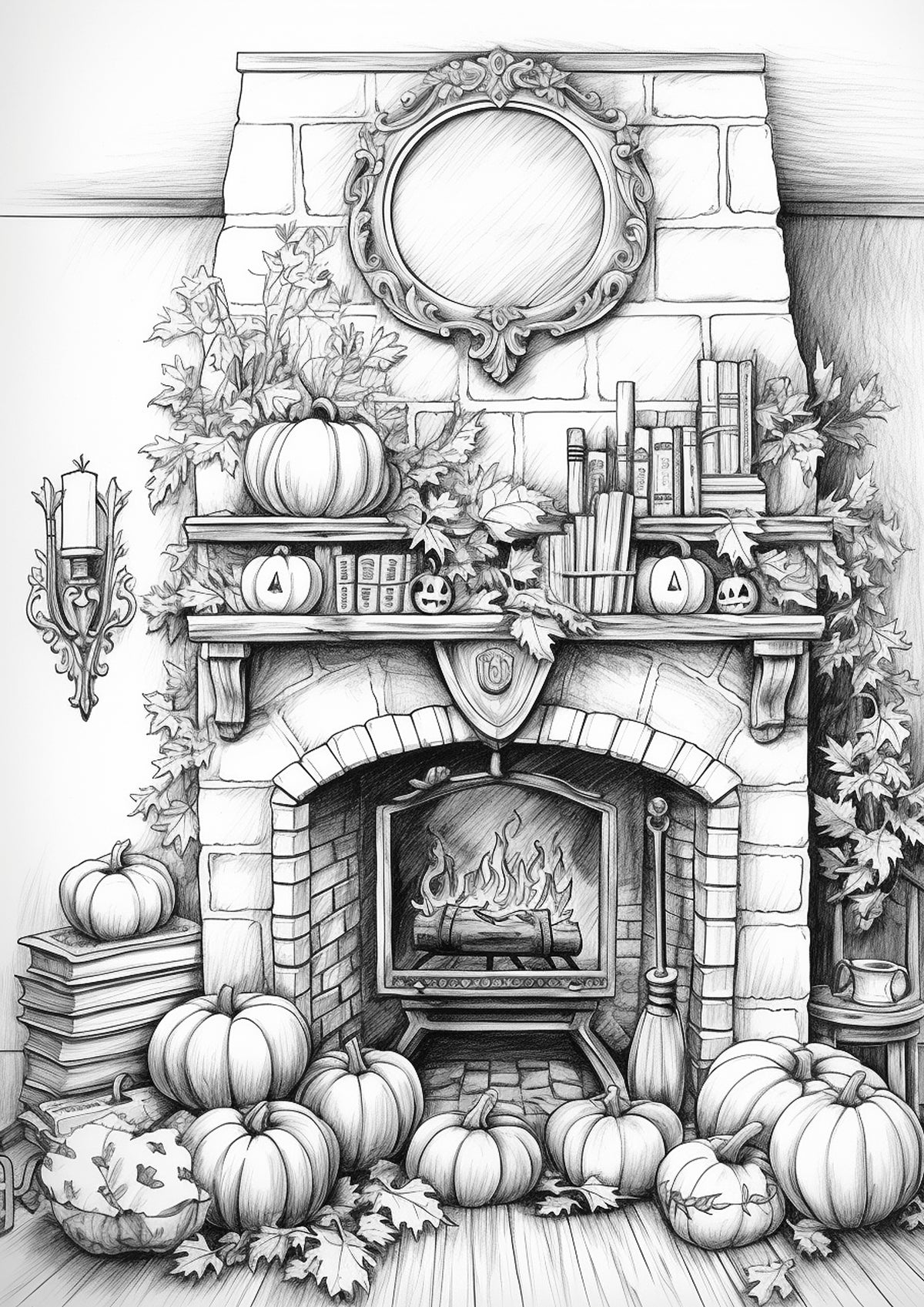Autumn Fireplaces Coloring Book (Digital) – Monsoon Publishing USA