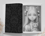 Catgirls Grayscale Coloring Book (Digital)