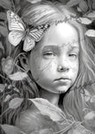 Forest Girls Grayscale Coloring Book (Printbook)