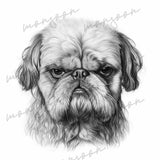 Grumpy Dogs Grayscale Coloring Book (Digital)