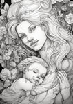 Mothers of the World Grayscale Coloring Book (Digital)