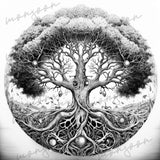 Tree of Life Grayscale Coloring Book (Printbook)