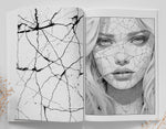 Abstract Faces Grayscale Coloring Book (Printbook)