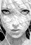 Abstract Faces Grayscale Coloring Book (Digital)