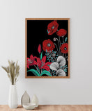 abstract flowers drawing poster