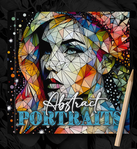 abstract portraits coloring book low poly monsoon publishing