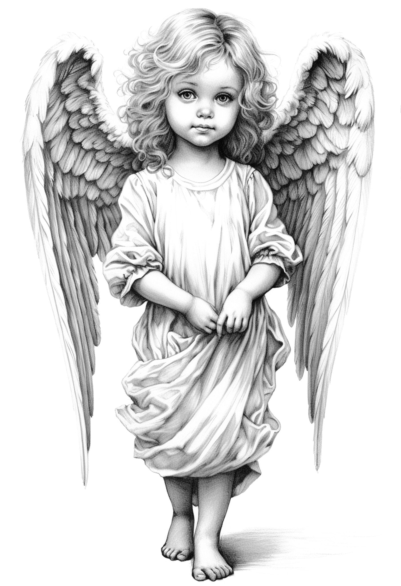 Angel Color Book All Angels Coloring Book Grayscale (Printbook) – Monsoon Publishing USA