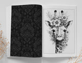 Flowers and Animals Grayscale Coloring Book (Digital)