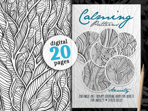 Calming Patterns Art Therapy Coloring Book Anxiety (Digital)