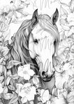 Flowers and Animals Grayscale Coloring Book (Printbook)
