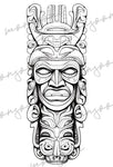 Native Masks Grayscale Coloring Book (Digital)